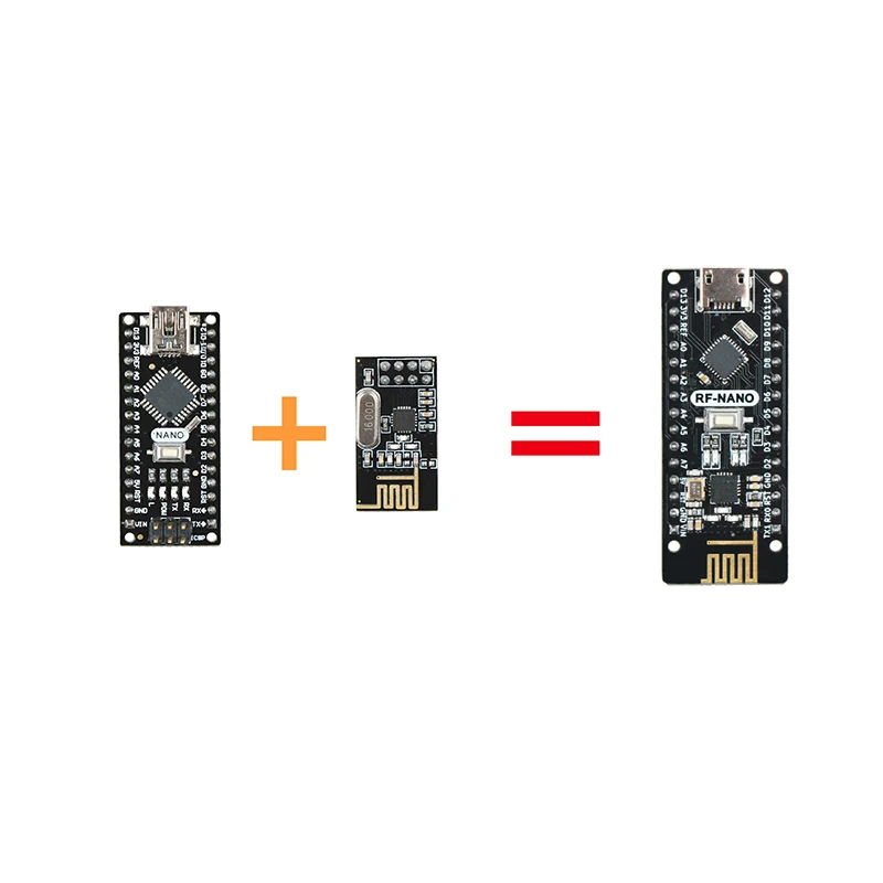 Nano V3.0 с NRF24l01+, Micro USB, ATmega328P, 2,4G беспроводной для Arduino QFN32 5V CH340 USB драйвер наноплата с Загрузчиком