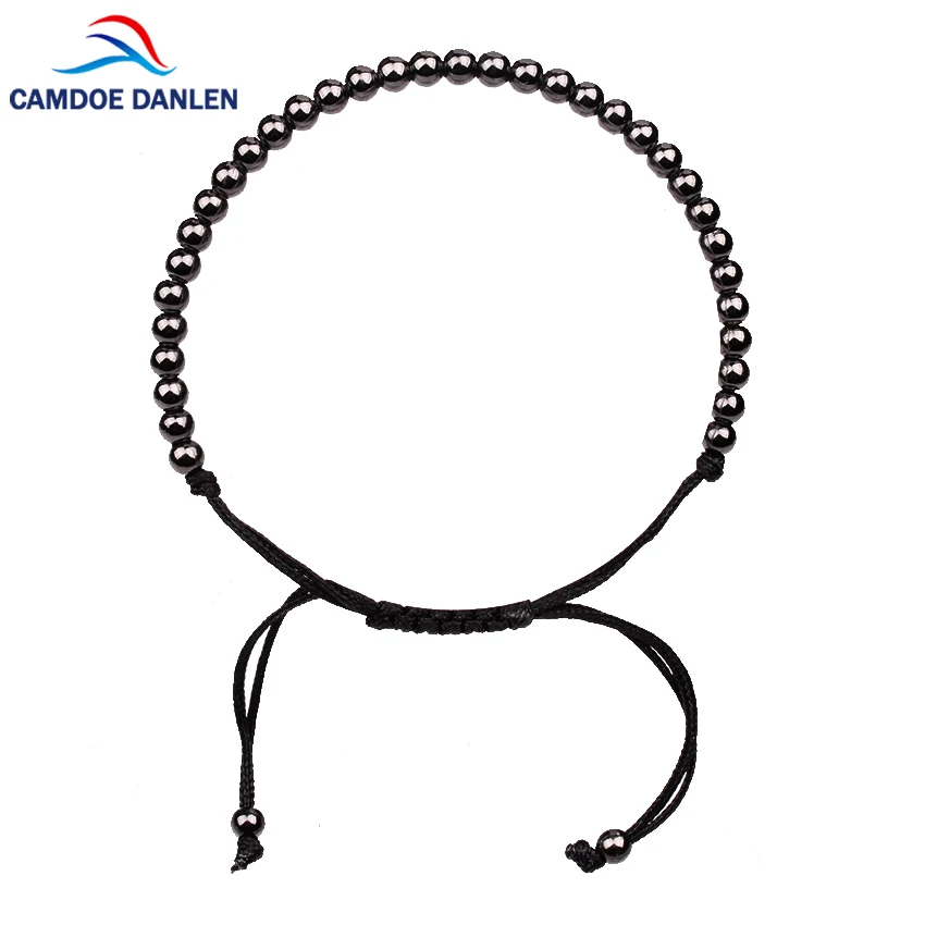 

CAMDOE DANLEN Unisex Bracelet Men Metal Titanium Steel Balls 4MM 6MM Copper Beads Braiding Macrame Rope Chain Bracelet For Women