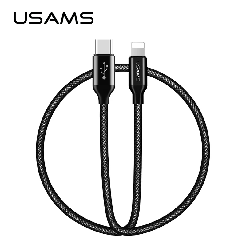 USAMS Type C USB Type C to 8Pin 16W Quick Charger USB C Cable Sync Date ...