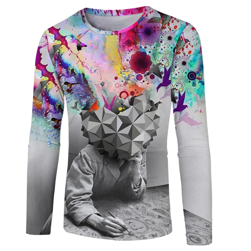 

Spring Autumn Men Clothing 8 Colors Harajuku Men's T Shirt Men Fashion Tshirts Fitness Casual Male T-shirt Wolf 3D Print Tops