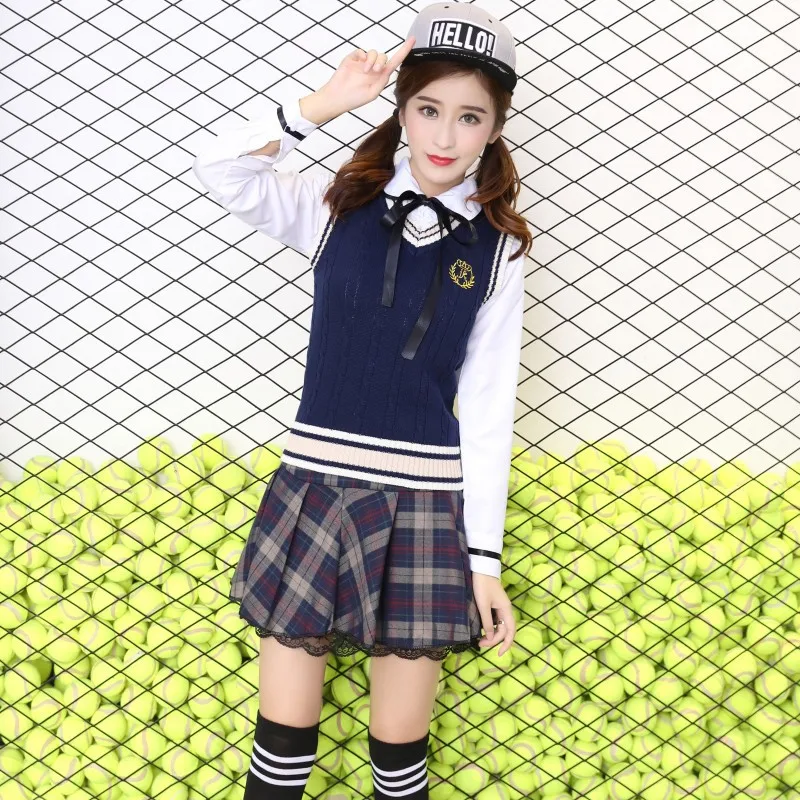 Japanese College Uniforms Teenager Autumn Winter Long Sleeves Junior High  School Clothes Students 4Pcs Couples' Wear D-0300