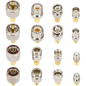 

SMA to UHF F BNC N Type Connectors Kits RF Adapter 16 Type