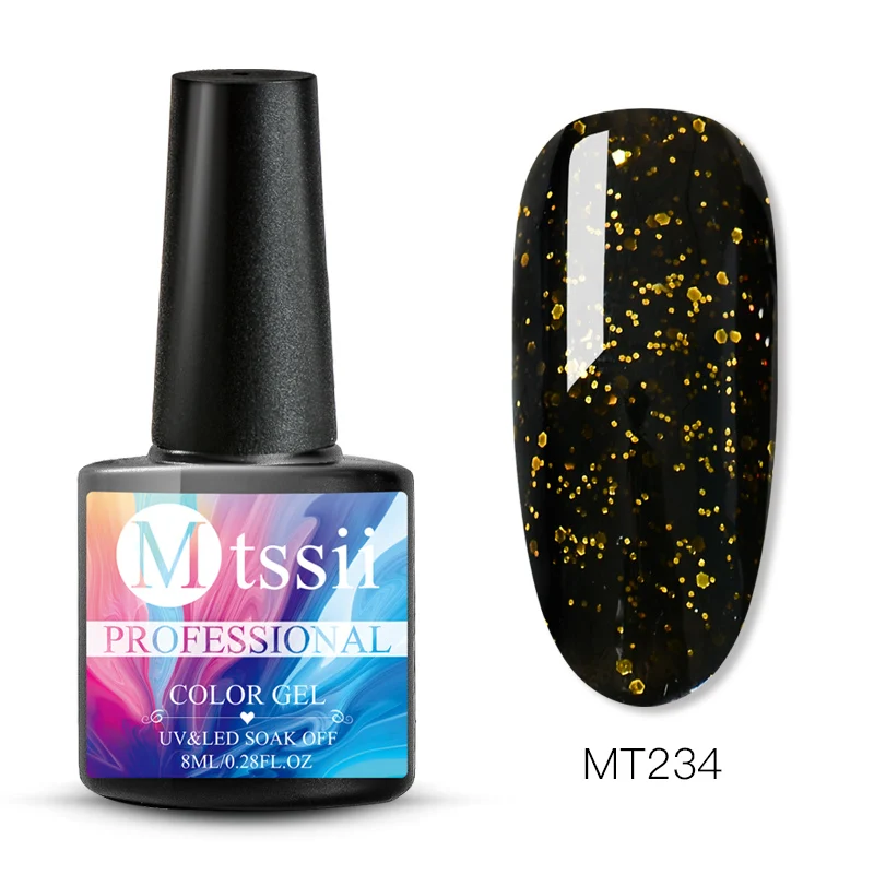 Mtssii 8 мл голографический Блеск УФ-гель для ногтей Platinum лак Радужный красочный мерцающий Маникюр светодиодный лак для ногтей - Цвет: HHS01668