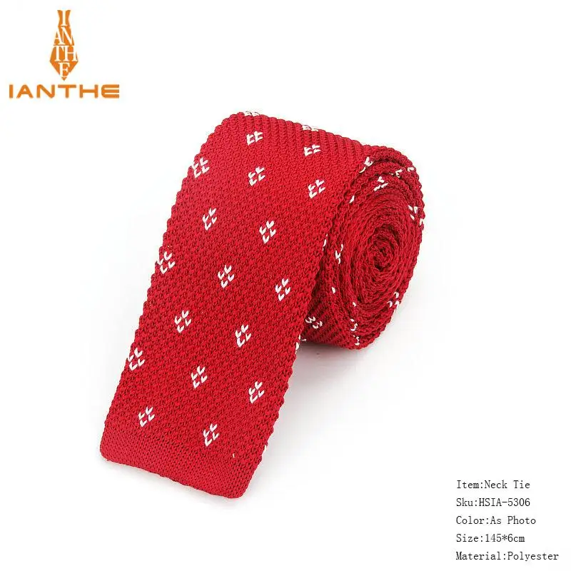 Абсолютно мужской вязаный галстук для отдыха с геометрическим вырезом, Модный Узкий Тонкий шейный галстук для мужчин, обтягивающие дизайнерские Галстуки - Цвет: IA5306