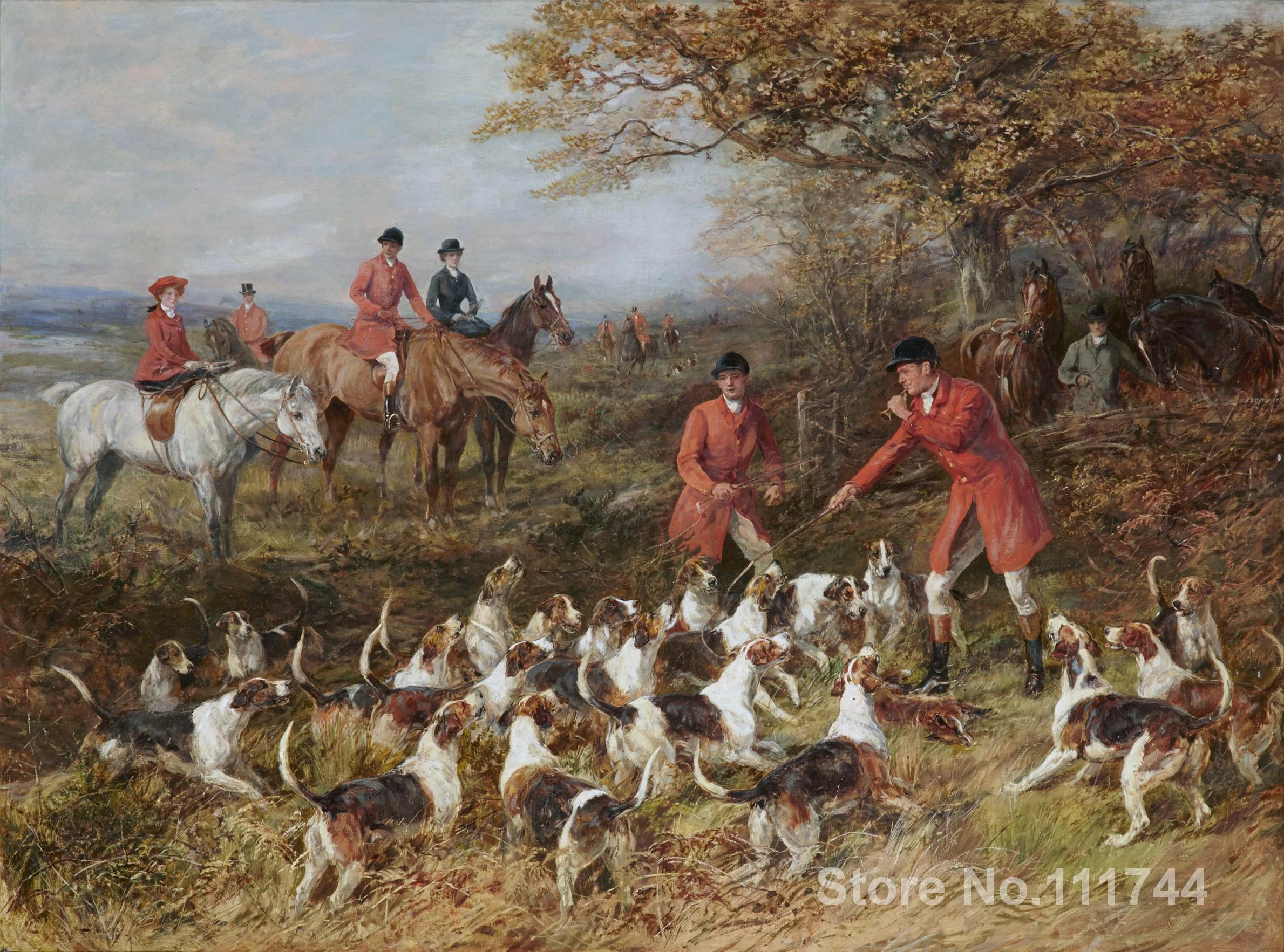 犬の絵画によるheywood Hardyハンターと猟犬風景アート高品質ハンド塗装 Aliexpress Home Garden