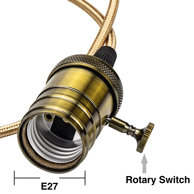 Ретро винтажный держатель лампы Эдисона E27 лампы металлический корпус лампа подвесной светильник ing разъем потолочный светильник Кабель-адаптер с переключателем