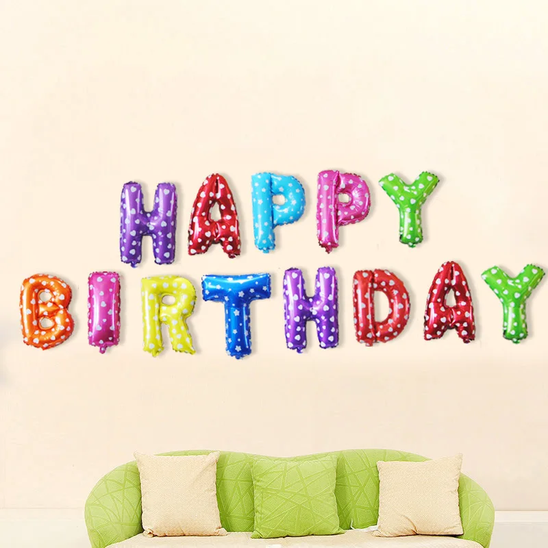 

Happy Birthday Party Decoration Colorful 16" Letters Balloon Sets for Kids Birthday Decor Event and Party Supplies Boy Girl