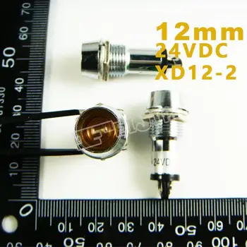

12mm 24VDC Yellow Signal led Lndicator lights Yellow Pilot lamp XD12-2-24V 10PCS/Lot