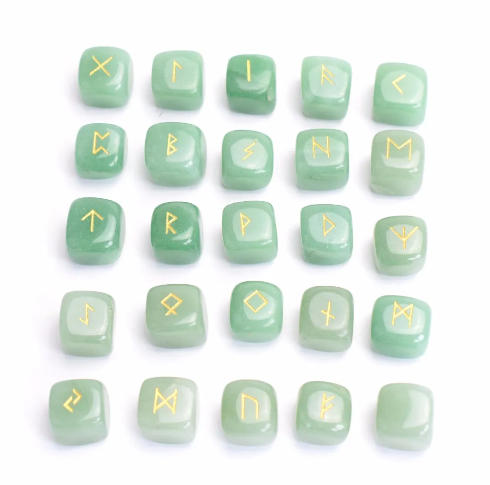Green Aventurine Rune Stones (1)