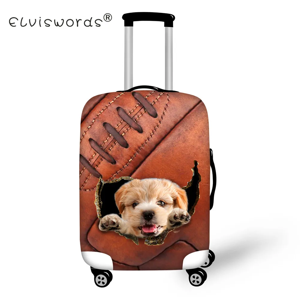 

ELVISWORDS Luggage Cover Protector Cute Dogs Ball Design Suitcase Protective Cases Travel Elastic Luggage Bags for Trolley Trunk