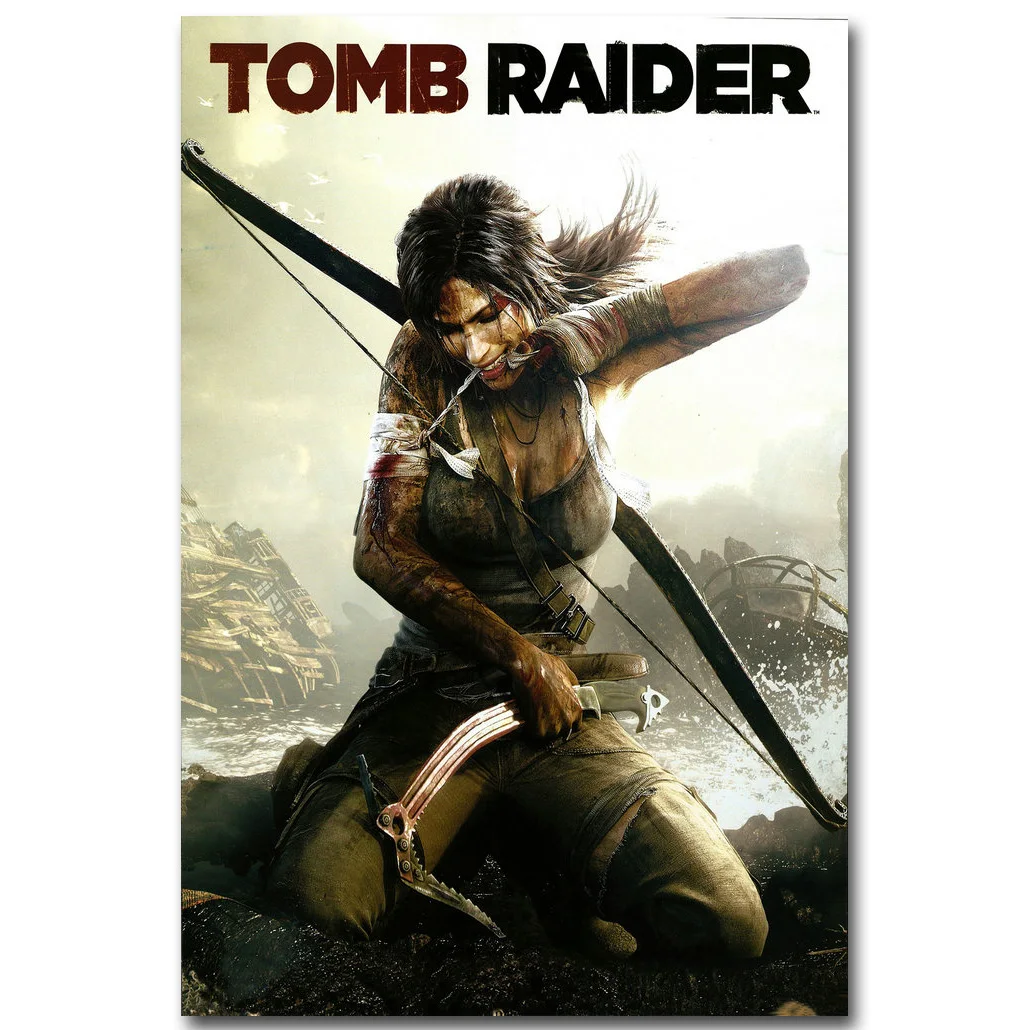 Lara Croft - Rise Of The Tomb Raider художественный постер из шелковой ткани с принтом 13x20 24x36