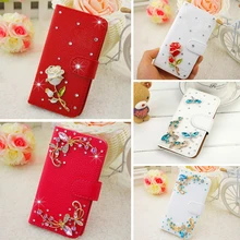 Luxury 9 style Rhineston Case for Huawei honor 5x 5.5 inch PU leather Case for Huawei honor 5X mobile phone bags