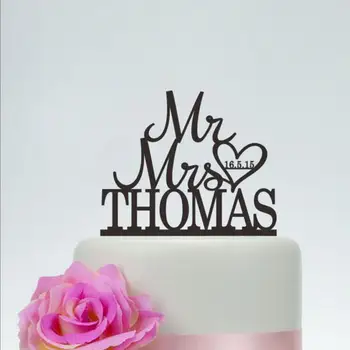 

Mr And Mrs Cake Topper With Last Name,Wedding Wedding Gold Cake Topper,Custom Engagement Topper