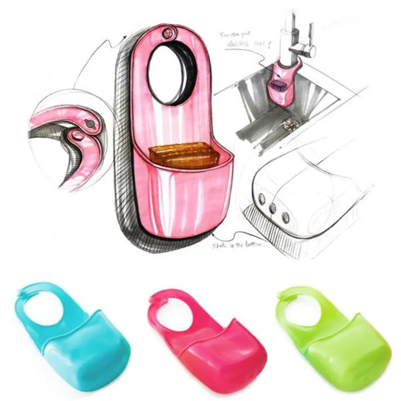 

2018 Creative Folding Silicone Hanging Storage Holders High Quality Kitchen Bathroom Storage Holders Racks Kitchen tool dropship