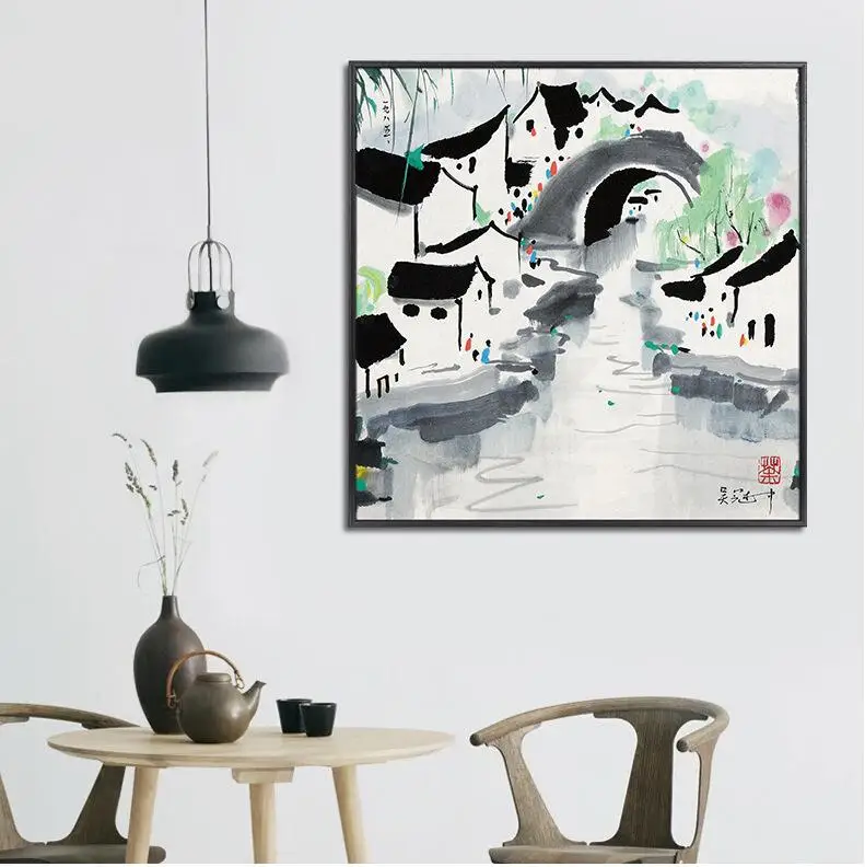 Wu Guanzhong китайское впечатление пейзаж настенная живопись HD Печать Картина на