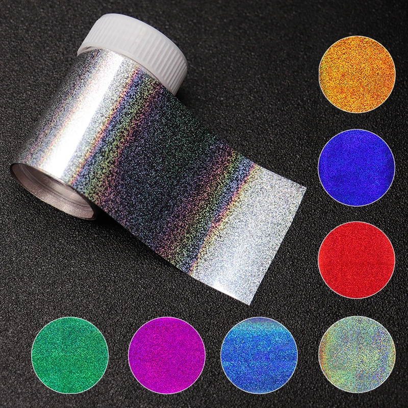 

WAKEFULNESS Holo Starry Sky Nail Foils 4*100CM Laser Fine Sand Nail Transfer Stickers Decals Manicure Nail Art Decorations