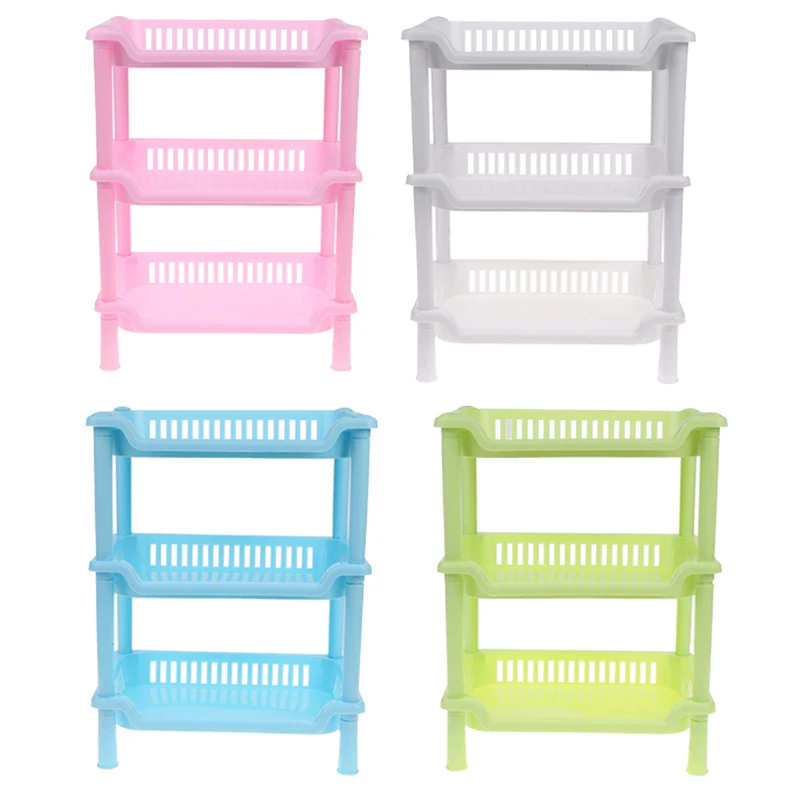 

3 Tier Organizer Plastic Corner Contracted Bathroom Kitchen Corner Shelf Storage Rack Holder 4 Colors