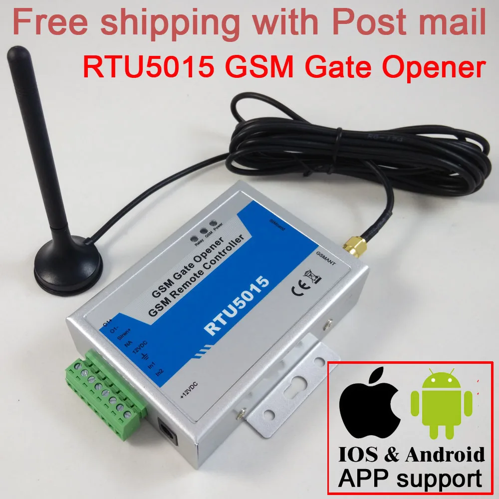 

GSM SMS Gate Opener RTU5015 Mobile Phone Remote Control Switch QUAD band 850/900/1800/1900 MHz Free shipping New CL1-GSM app