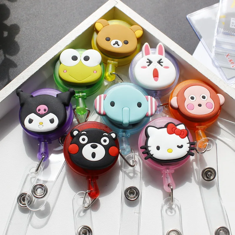 

1Pcs Mini Cartoon Dog Retractable Badge Reel 2017 The New Student Nurse Exihibiton ID Name Card Badge Holder Office Supplies