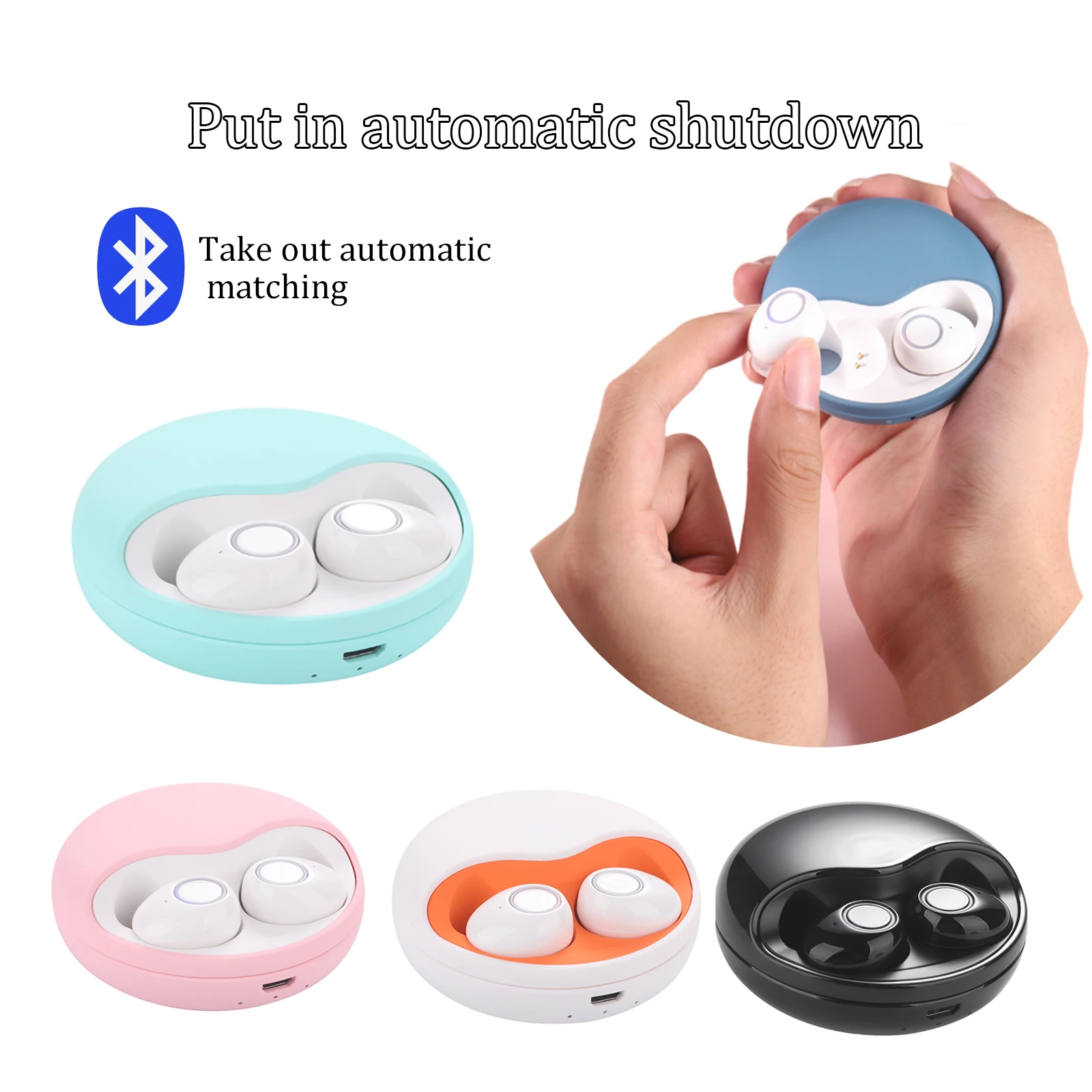 True Wireless Stereo Earbuds Tws Bluetooth earphones Mini Waterproof Earphones With Charging Box For Smart Phone