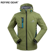 Refire Шестерни зимние мягкие В виде ракушки теплый кемпинг Куртки Для мужчин Водонепроницаемый флис Пеший Туризм ветровка куртка мужской ветрозащитный куртка