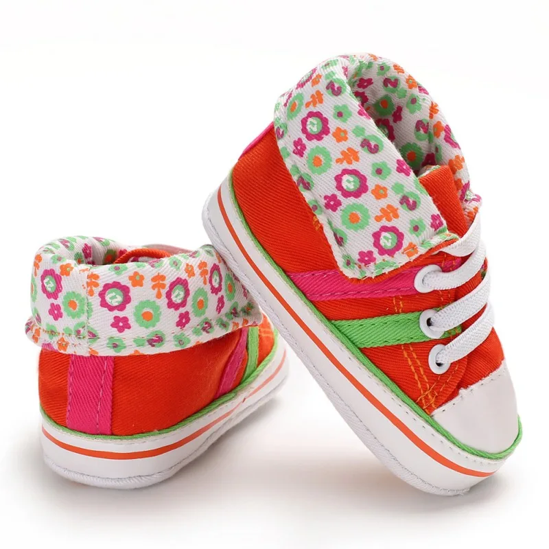 Baby Girls Shoes Baby Footwear Sneaker Kids Girls Floral Shoes Casual Anti-Slip Toddler First Walkers