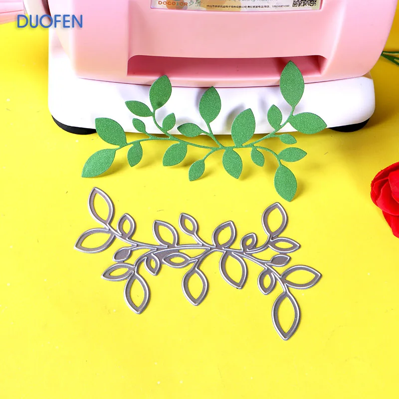 

DUOFEN METAL CUTTING DIES 030034 1pc branch leaves cutout lace hollow embossing stencil DIY Scrapbook Paper Album paper crafts