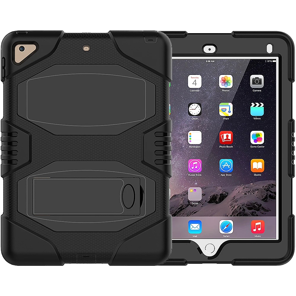 Новый ipad 9,7 2018 2017 Air 1 Air 2 Pro 9,7 Tablet Case тяжелых тела Прочный Гибридный Силиконовый и plasic Защитная крышка