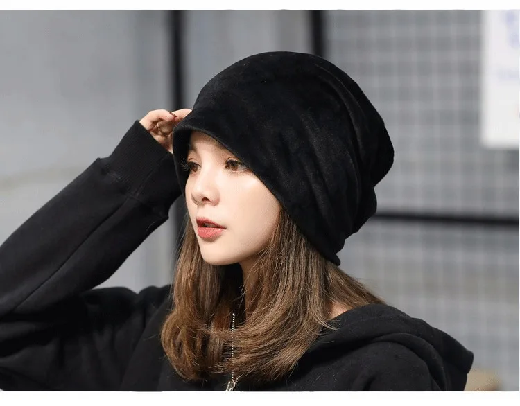 Autumn And Winter New Pattern Lint Head Cap Korean Solid Heap Hat Concise Leisure Time Earmuffs Baotou Confinement Hat