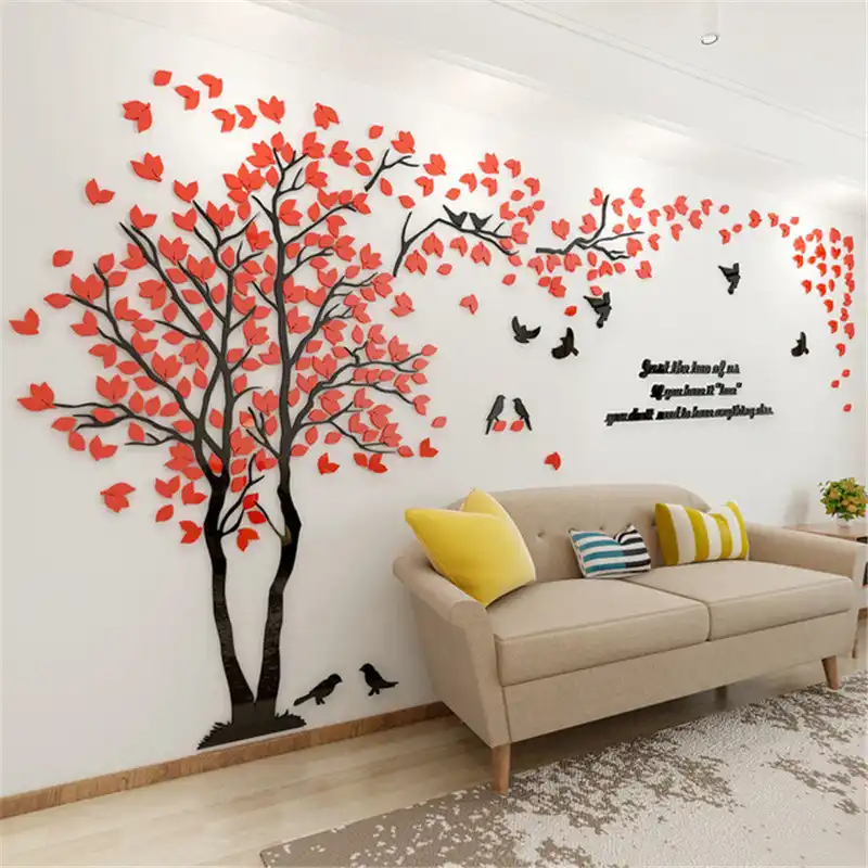 Grote Maat Boom Acryl Decoratieve Muursticker Diy Art Tv Grote Maat Boom Acryl Decoratieve