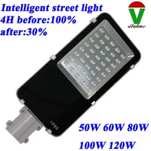 Интеллигентая(ый) СВЕТОДИОДНЫЙ Уличный light50W 60 Вт 80 Вт 100 Вт 120 Вт светодиодный уличный свет AC85-265V IP65 светодиодный 3030 светодиодный уличный свет 3 года гарантии