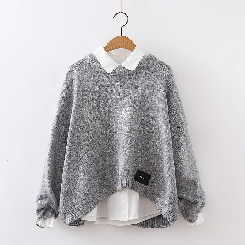 

Mr.nut new women's retro sweater college coat loose wild Korean students thick woolen sweater women's sweater