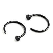2 шт кольцо для пирсинга носа обруч хирургическая сталь(черный