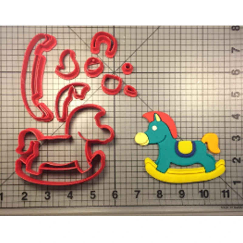 

LUC Animal Horse Face Head Fondant Mould Cake Decorating Tools Made 3D Printed Cookie Cutter Set Stamp for Baking Kitchen Tools