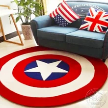 Толстый акриловый ковер Капитан Америка, мультяшный детский коврик для гостиной, коврик в прихожую, диван, круг, компьютерная подушка, коврик