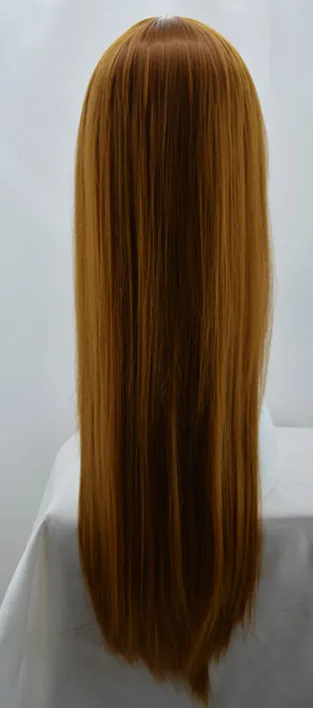 Fei-Show парик синтетический длинный прямой желтый блонд парики Термостойкое волокно Женский Peruca Косплей Женщины изображение цвет волос