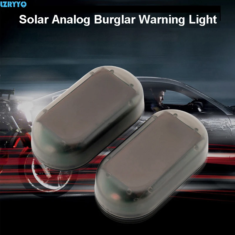 

LZRYYQ 1Pcs Simulate Fake Solar Car Anti-theft Alarm Flash Blue Red LED Light Imitation Security System Warning