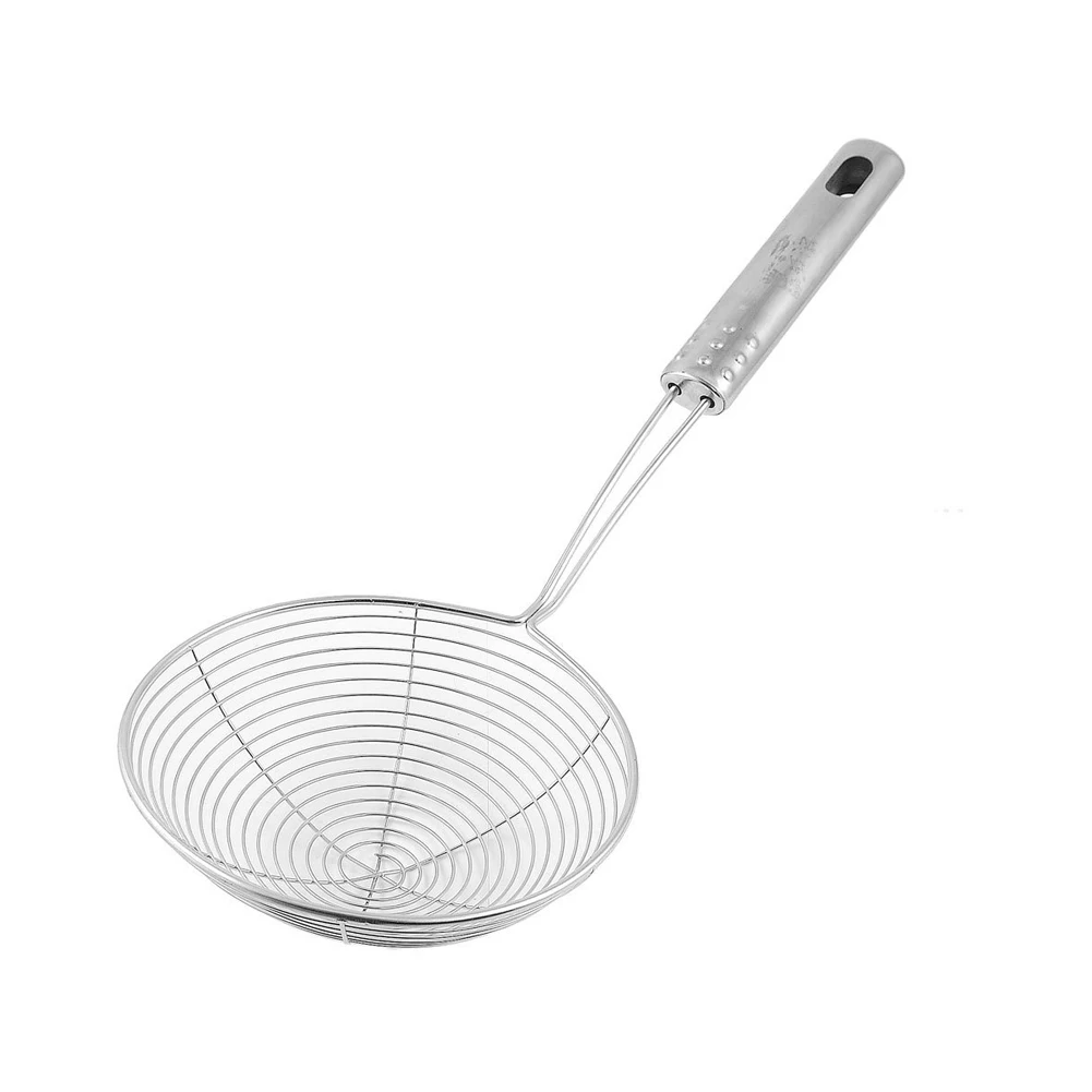 Snner Strainer Skimmer Stainless Steel Spider Strainer Ladle for Pasta Spaghetti Noodles and Frying in Kitchen 12 Inches Bowl 