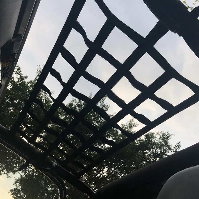 Черная ткань Оксфорд многофункциональная волшебная наклейка на крышу гамак для хранения крыша защитная сетка 4X10 сетка подходит для Jeep Wrangler