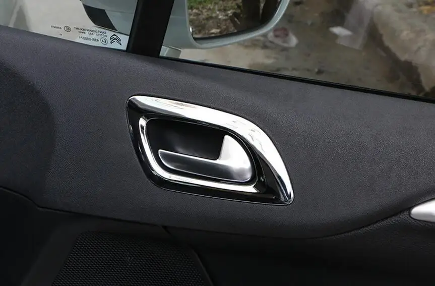 CHROME INNER DOOR HANDLE COVER TRIM BEZEL FRAME BOWL FOR CITROEN 2010 2011 2012 2013 2014 2015 2016 C4 L MK2 | Автомобили и