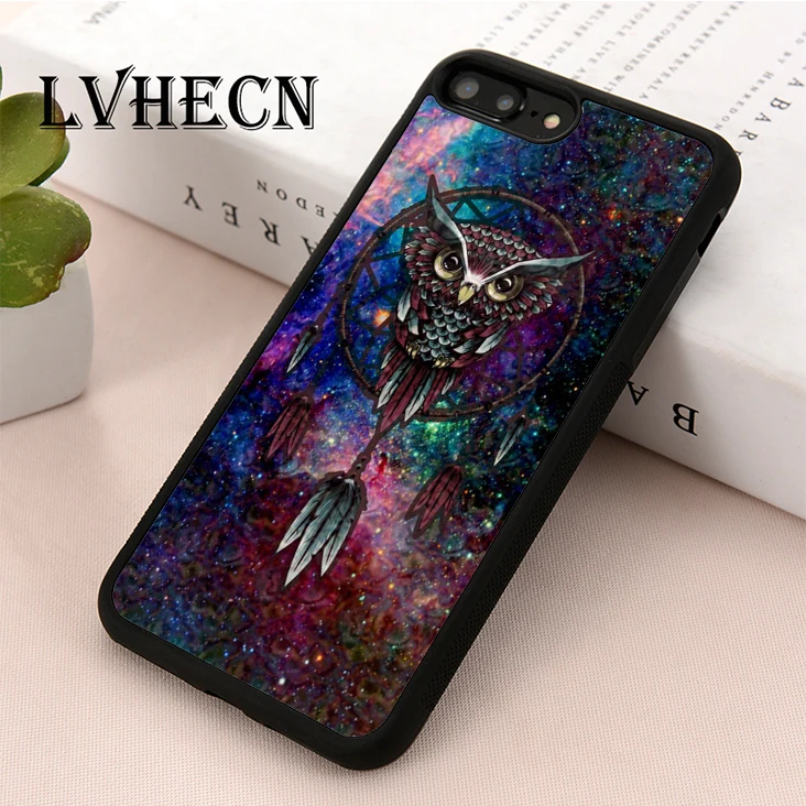 

LvheCn TPU Skin phone case cover for iPhone 5 5s SE 6 6s 7 8 plus X XR Xs Max Owl Dream Catcher Cosmic Hippie Indie Spiritual