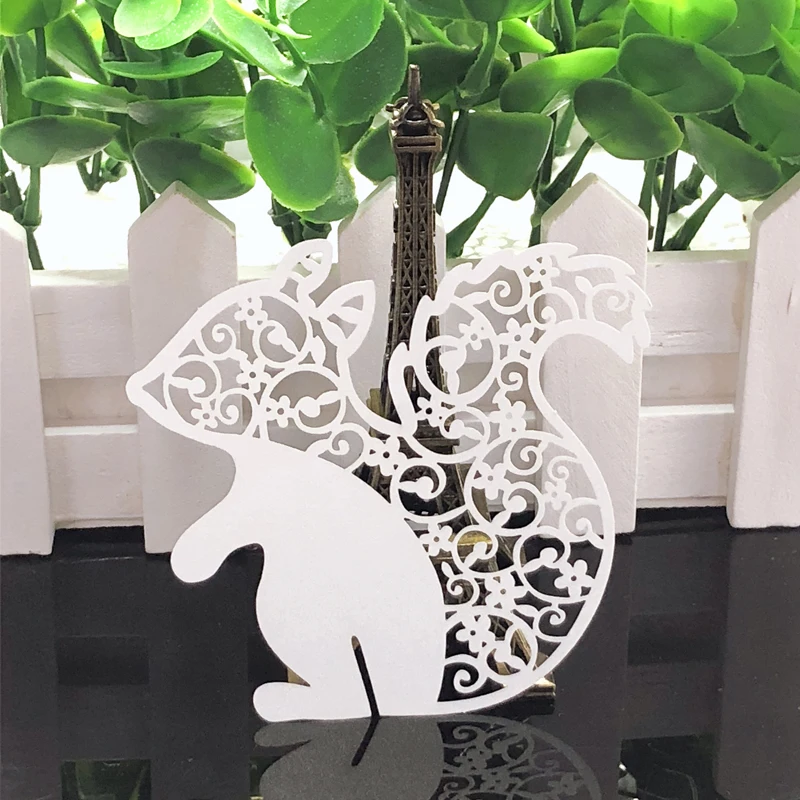 50pcs White Butterfly Heart Laser Cut Table Mark Wine Glass Name Place Cards Baby Shower Wedding Birthday Party DIY Decorations