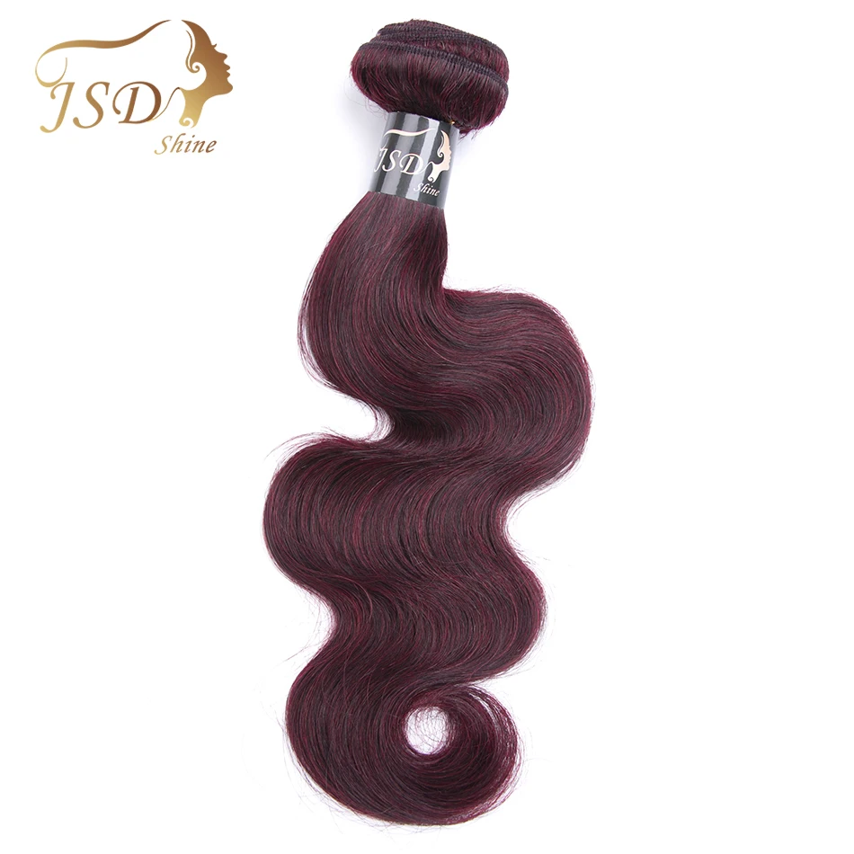 

JSDshine Brazilian Hair Weave Bundles Burgundy Body Wave Human Hair 1 Bundle Non Remy Color 99j 8"-26" Inch Hair Extensions