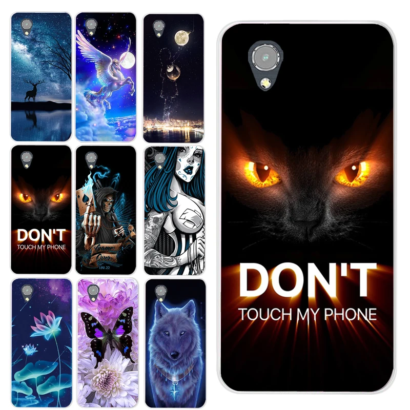 Чехол для Vodafone Smart E9 VFD528 с принтом Don't Touch My phone золотыми глазами|Бамперы| |