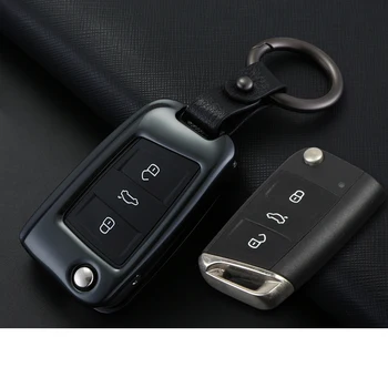 

For Tiguan Second Generation 2017-2019 Metal key case Smart remote car Key Shell Key protector auto decoration accessories