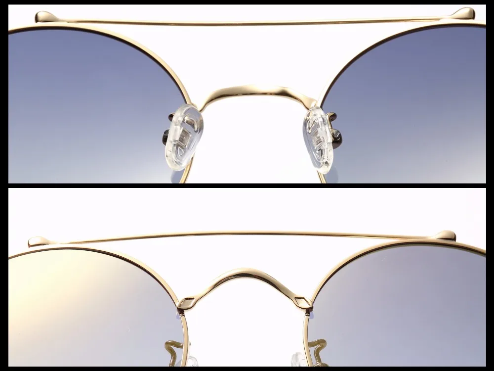 Luxury high quality round frame sunglasses for women 1301 (7)