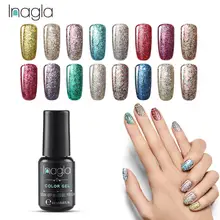 Inagla Сияющий Блеск УФ светодиодный Гель-лак для ногтей для дизайна ногтей гель 8 мл замочить от длительного лака Гель-лак