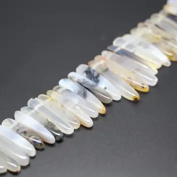 

Natural Agates Bullet Shaped Loose Beads Charms Making Necklace strand,Polished Agates Top Drilled Tusk Stick Beads Stone,EF189