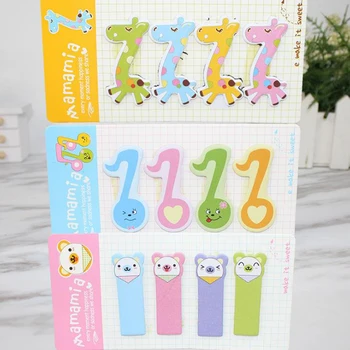 

4 Pcs/set Kawaii Giraffe Bear Music Instrument Pencil Paper Index Memo Pads Stickers Sticky Notes Label Bookmark Stationery