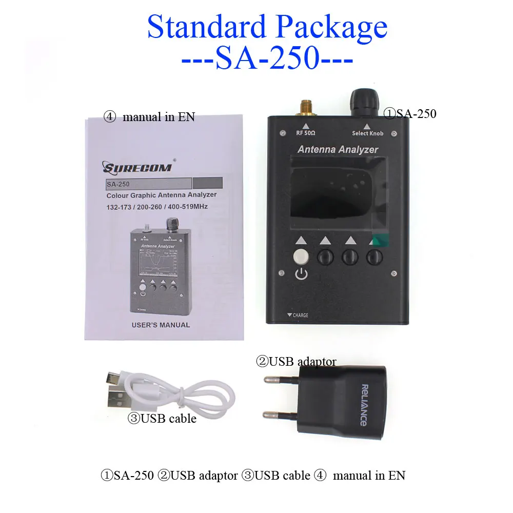 SA-250 antenna analyzer vector impedance Colour